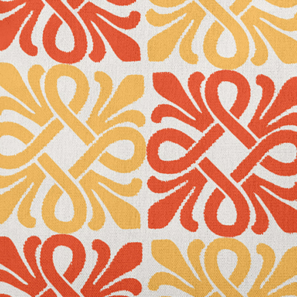 18" x 18" Tiki Square Decorative Indoor Pillow, Bright Orange