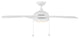 Disc II 5-Blade Ceiling Fan 52" Pull Chain Memory, Dimmable LED, Matte White