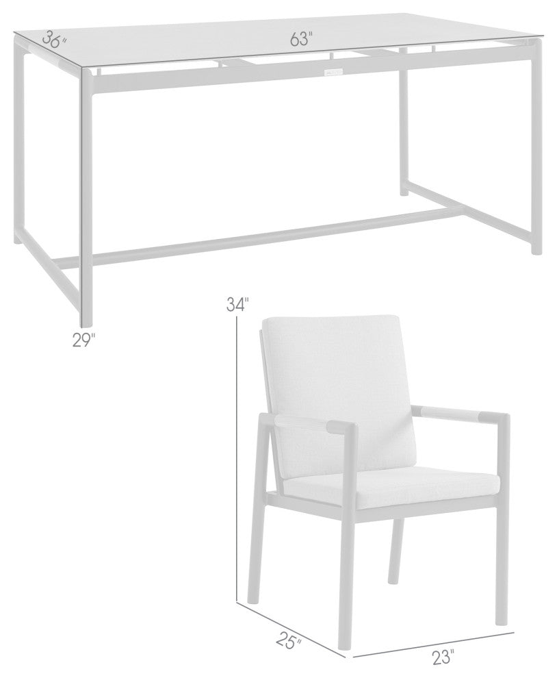 Royal Outdoor Dining Set, Black, 7-Piece