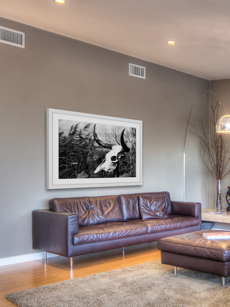 Marmont Hill, "Skull in the Grass" Framed Painting Print, 18x12