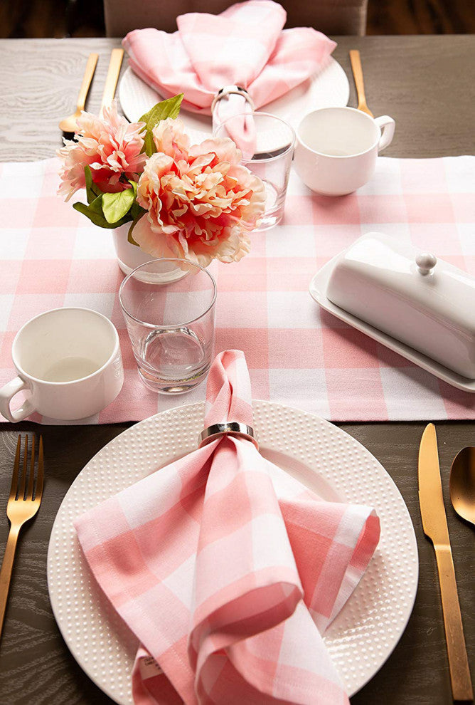 Pink Buffalo Check Table Runner 14"x72"