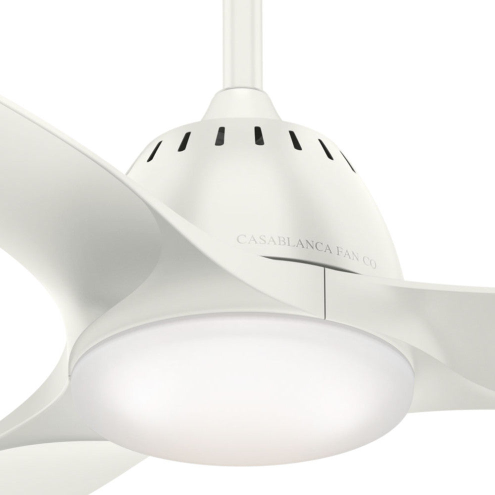 Casablanca 44" Wisp Ceiling Fan With Light Kit & Handheld Remote, Fresh White