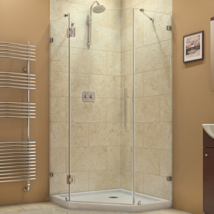 Prism Lux Frameless Hinged Shower Enclosure, Chrome, 38"x38"