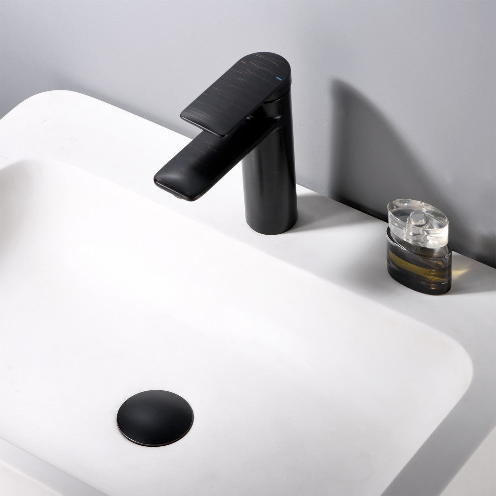 1-5/8" Push Pop-Up Drain Stopper No Overflow for Sink, Oil Rubbed Bronze