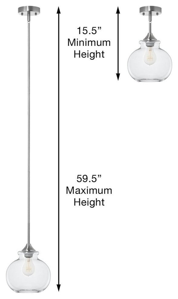 Ariella Casella Clear Glass Stem Hung Pendant Lamp