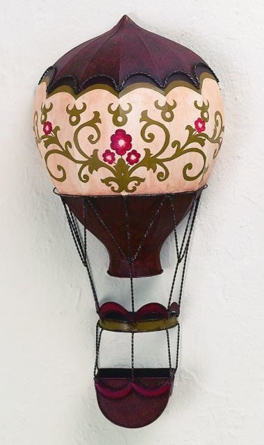 Victorian Scroll Hot Air Balloon Wall Sculpture, Retro Art Unique