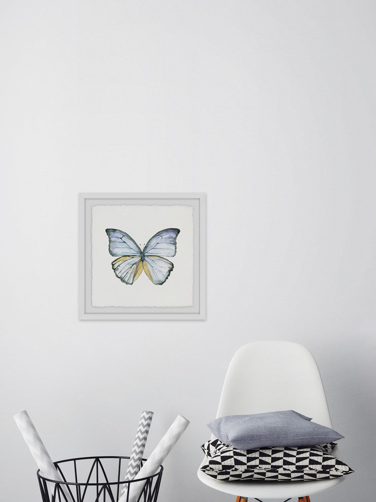 "Blue Lace Wings" Framed Painting Print, 18"x18"