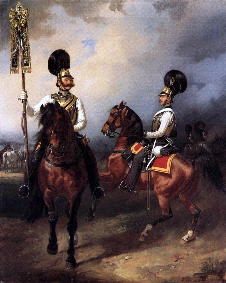 Franz Kruger Two Cuirassiers from the Regiment of Czar Nicholas I Wall Decal