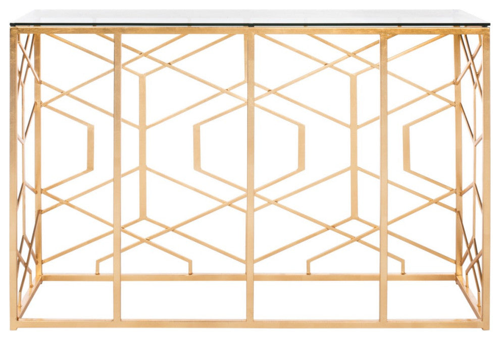 Safavieh Sean Gold Leaf Console Table Gold