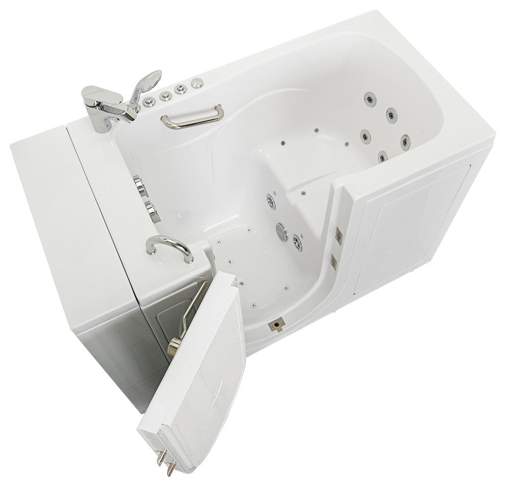 Ella Monaco 32"x52" Acrylic Walk-In-Bathtub, Outswing Door, 2 Piece Faucet