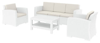Compamia Monaco 4-Piece 5-Person Patio Seating Set, White