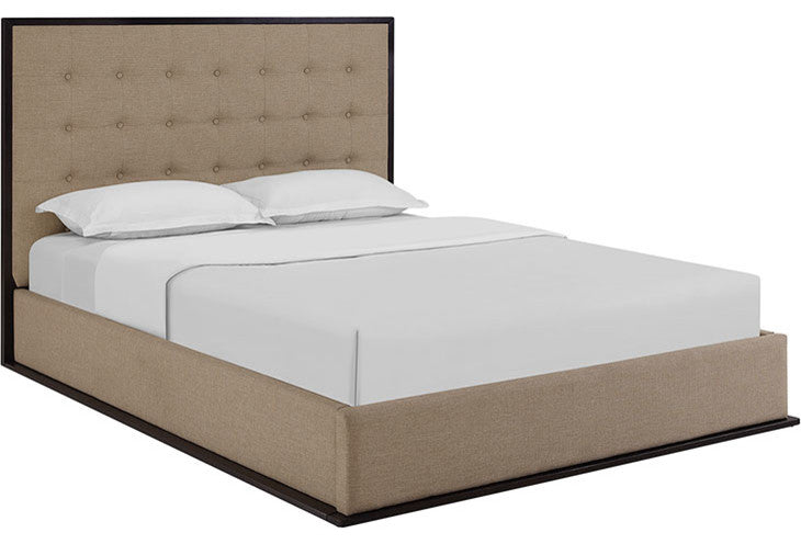 Modway Madeline Queen Upholstered Bed Frame, Cappuccino Cafe