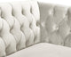 Michelle Fabric Upholstered Chair, Gold Iron Legs, Cream, Velvet, Sofa