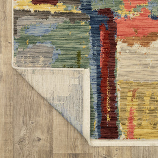 Saturn Painted Abstract Multi/Pink Wool Blend Area Rug Runner 2'6" x 12'