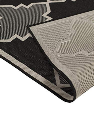 Outdoor Collection Trellis Diamond Rug Geometric Rug, Black, 7'10"x10'