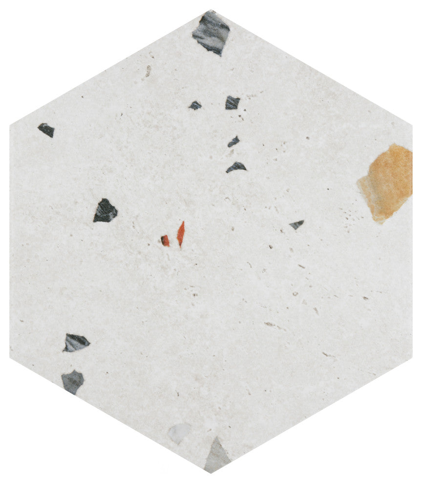 Sonar Hex White Porcelain Floor and Wall Tile