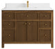 Sonoma Teak 48 Single Sink Bath Vanity in Dark Natural with 1.5" White Quartz