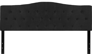 Cambridge Tufted Upholstered King Size Headboard in Black Fabric