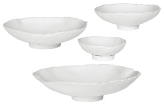 Uttermost Lucky Coins White Metal Wall Bowls, Set of 4