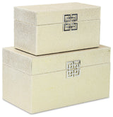 Galena "Double Happiness" Faux Shagreen Box Set, White Gold