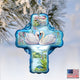 Love of Swans Cross Glass Ornament
