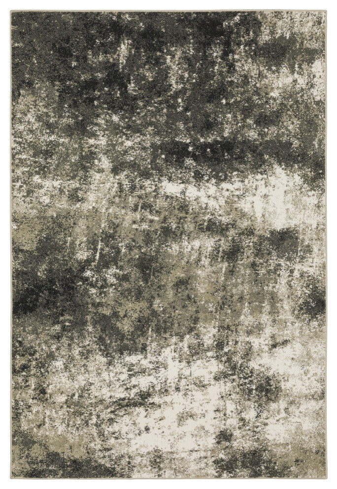 Vander Casual Abstract Power-Loomed Area Rug, Charcoal/Beige, 9'10"x12'10"