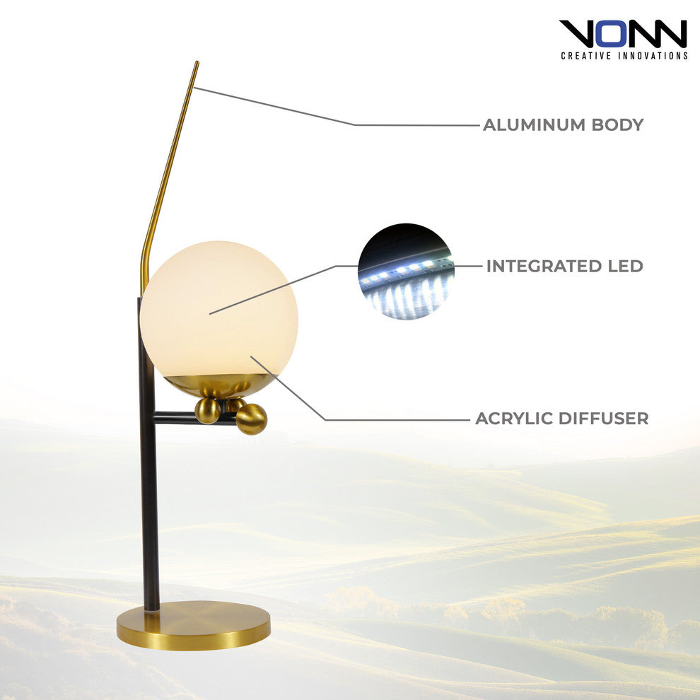 Chianti 22" ETL Certified Integrated LED Table Lamp, Antique Brass