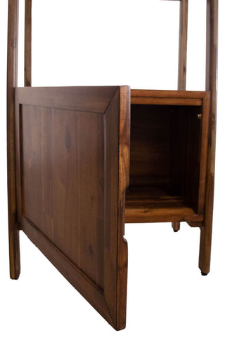 Remix Rubberwood Single Door Bookcase, Estelle Brown