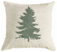 Green Pine Tree on linen, 18x18