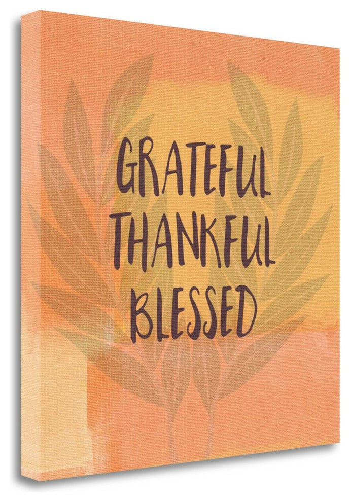 "Grateful Thankful Blessed" By Linda Woods, Giclee Print on Gallery Wrap Canvas