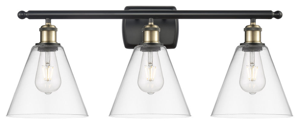 Innovations 516-3W-BAB-GBC-82 3 Light Bath Vanity Light, Black Antique Brass