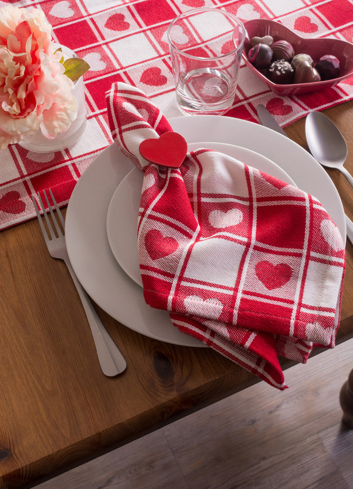 DII Red Heart Napkin Ring, Set of 6