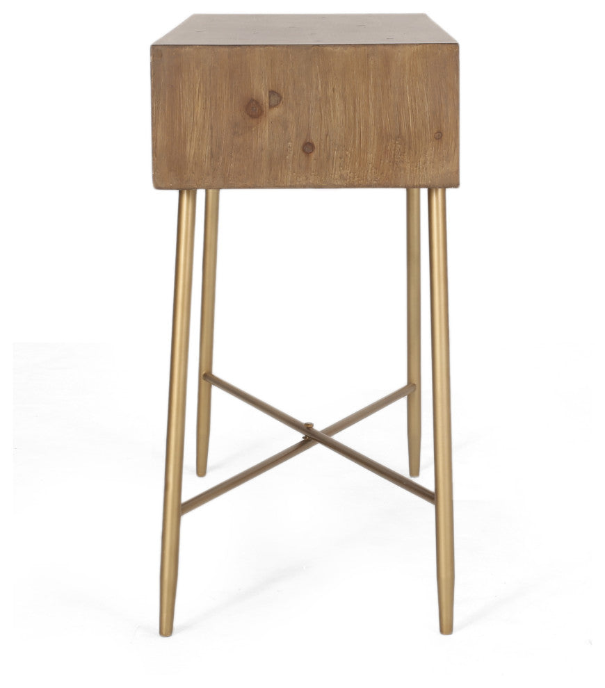 Alzada Rustic Glam Console Table with Wicker Accents