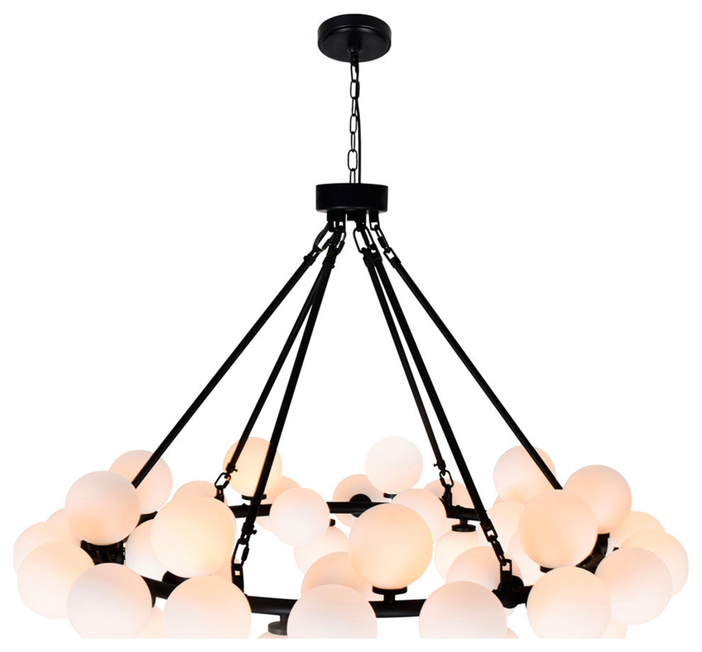Arya 45 Light Chandelier With Black Finish