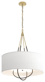 Loop Pendant, Modern Brass, Dark Smoke, Natural Anna Shade