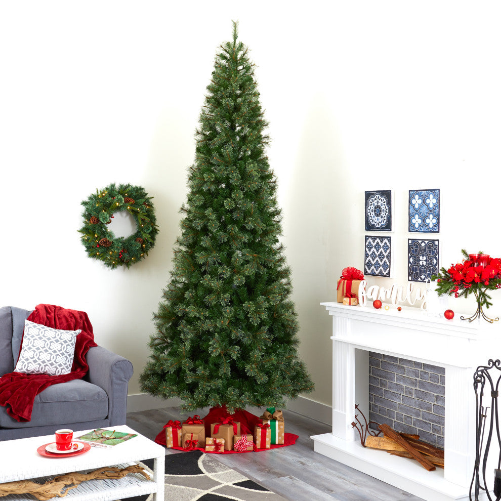 10' Cashmere Slim Christmas Tree / 750 Warm White Lights/1908 Bendable Branches