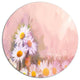 Gerbera Flowers On Soft Color Back, Flower Disc Metal Wall Art, 23"