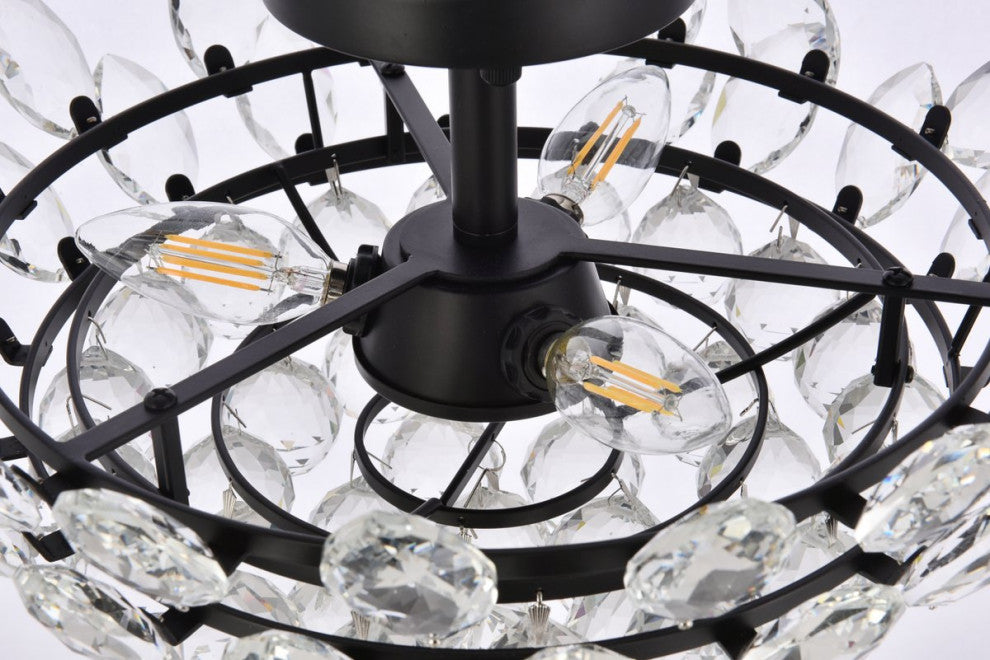 Eleana 16" Flush Mount, Black