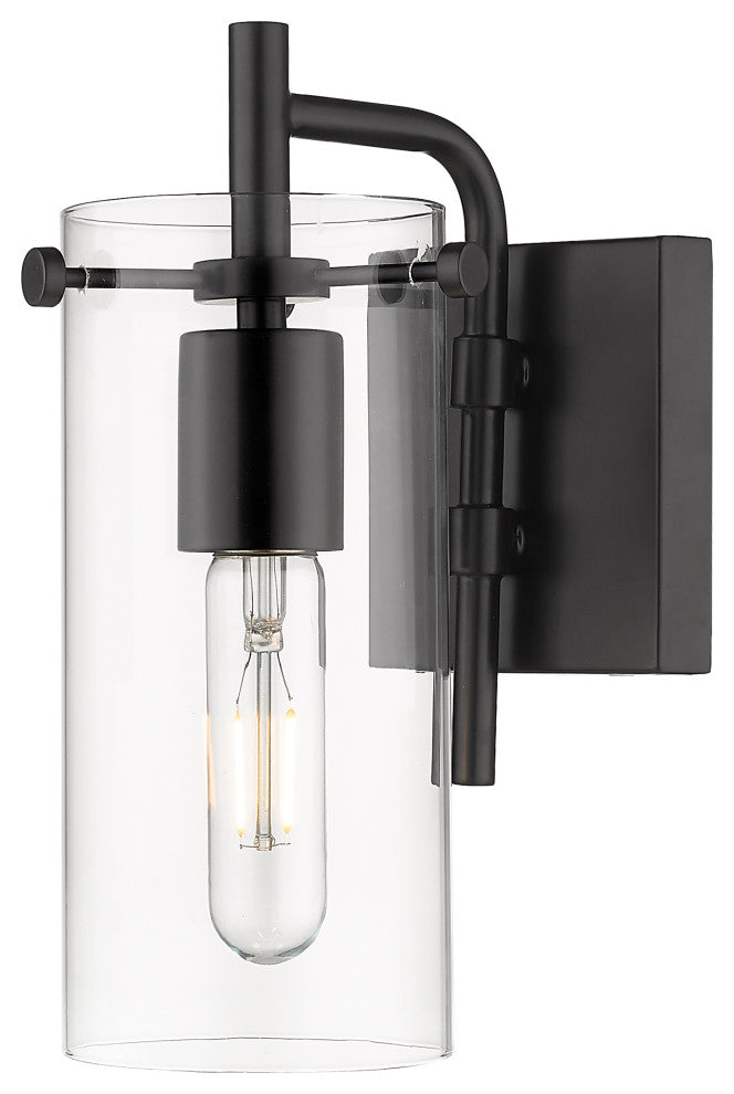 Innovations 352-1W-BK-CL-LED Press 1 Light Bath Vanity Light, Matte Black