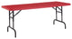 NPS BTA Series 30x72" Height Adjust Plastic Heavy Duty Folding Table in Red
