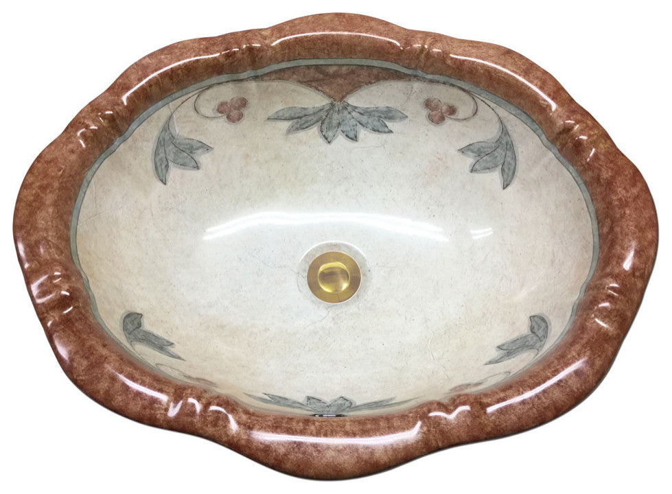 Hand Painted Sink " Veronica " Lotus Drop-In Sink