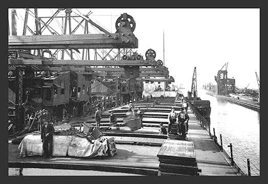 Unloading Ore, Ohio - Gallery Wrapped Canvas Art 28" x 42"
