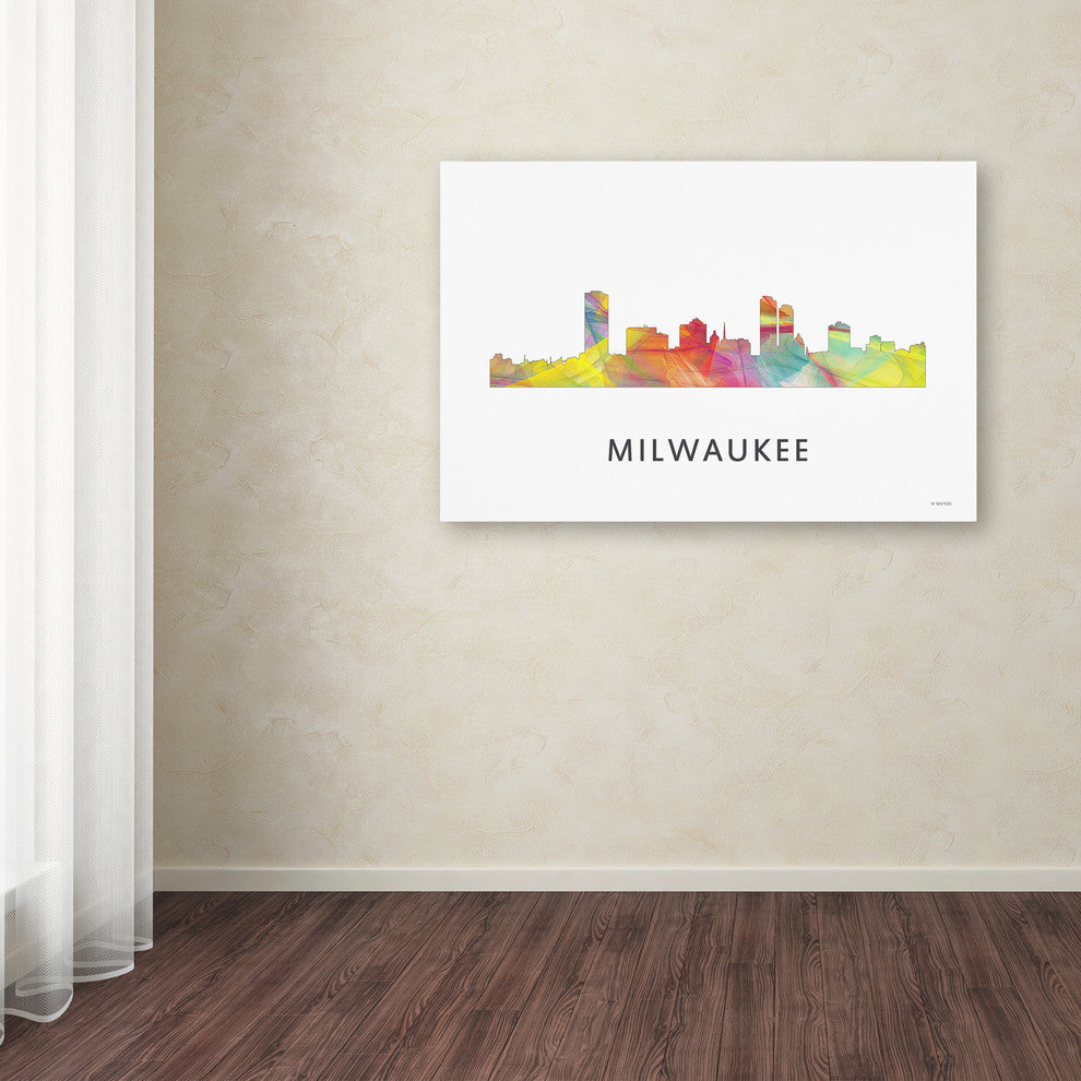 'Milwaukee Wisconsin Skyline Wb-1' Canvas Art, 32x22