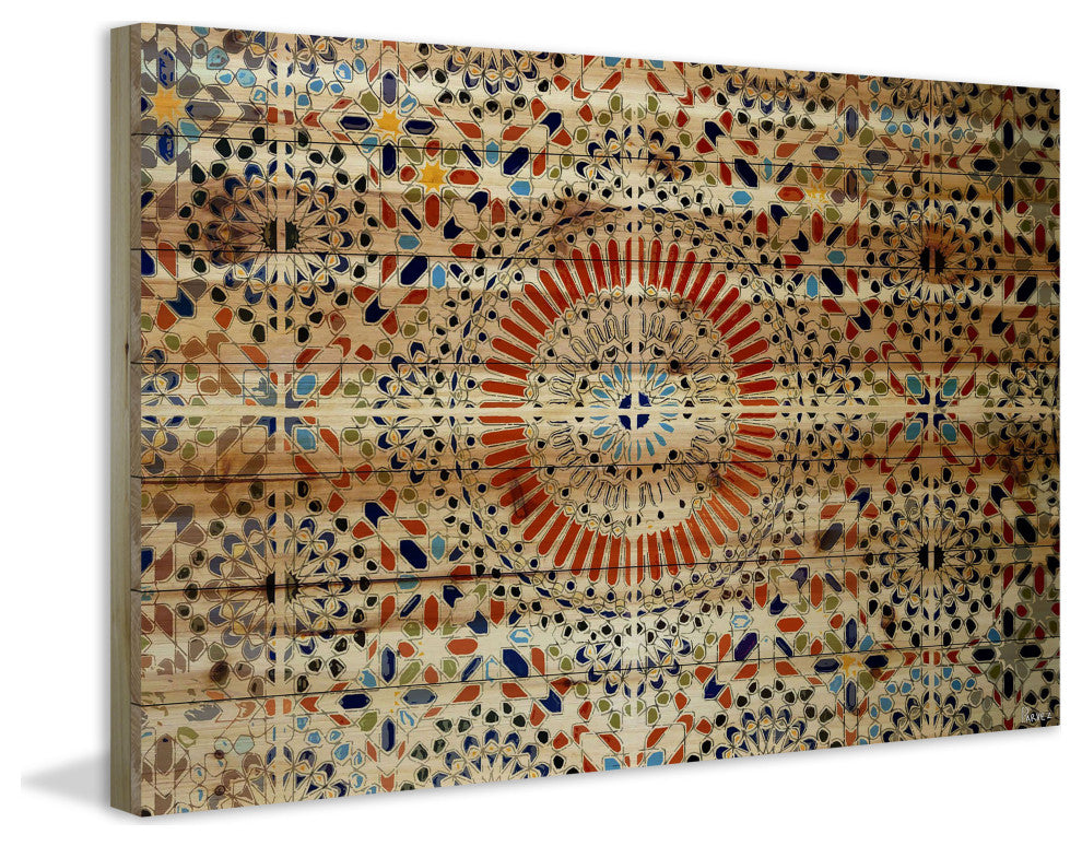 "Kortoba" UV Ink Print on Natural Pine Wood, 45"x30"
