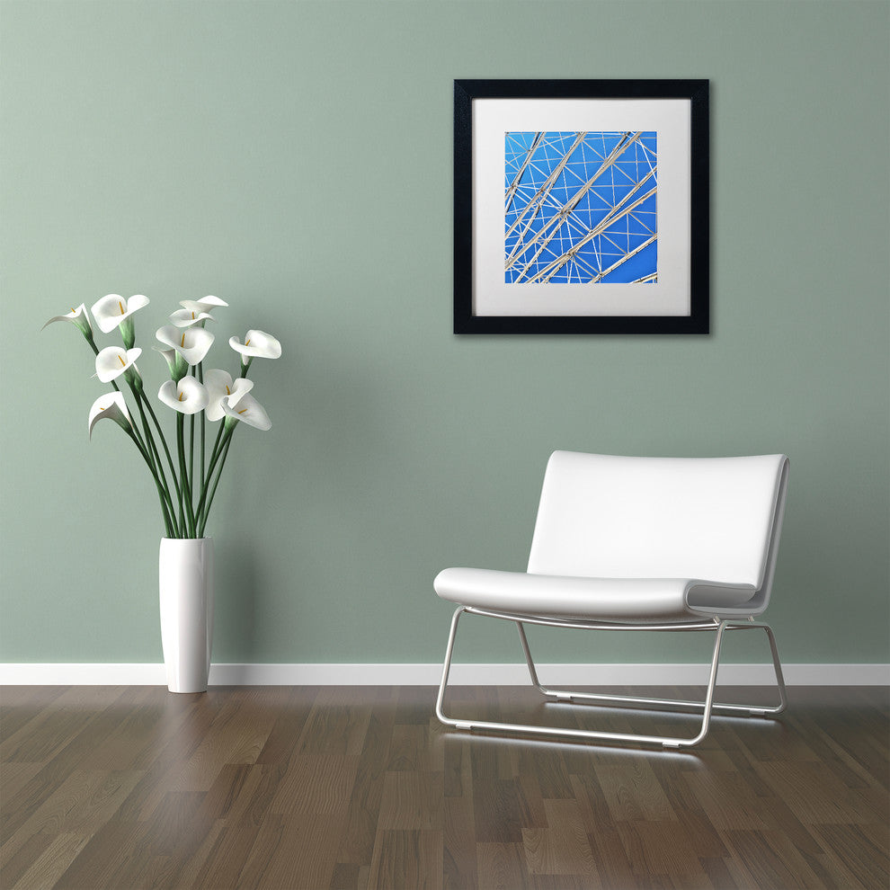 CATeyes 'Geometry-Abstract' Matted Framed Art, Black Frame, White Mat, 11x11