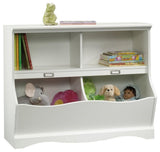 Sauder Pogo Engineered Wood Bookcase/Footboard in Soft White Finish