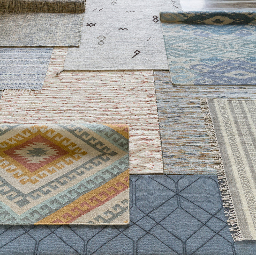Surya Wanderer WRR-2001 4'x6' Rug, Denim/Medium Gray/Teal/Aqua/Ivory