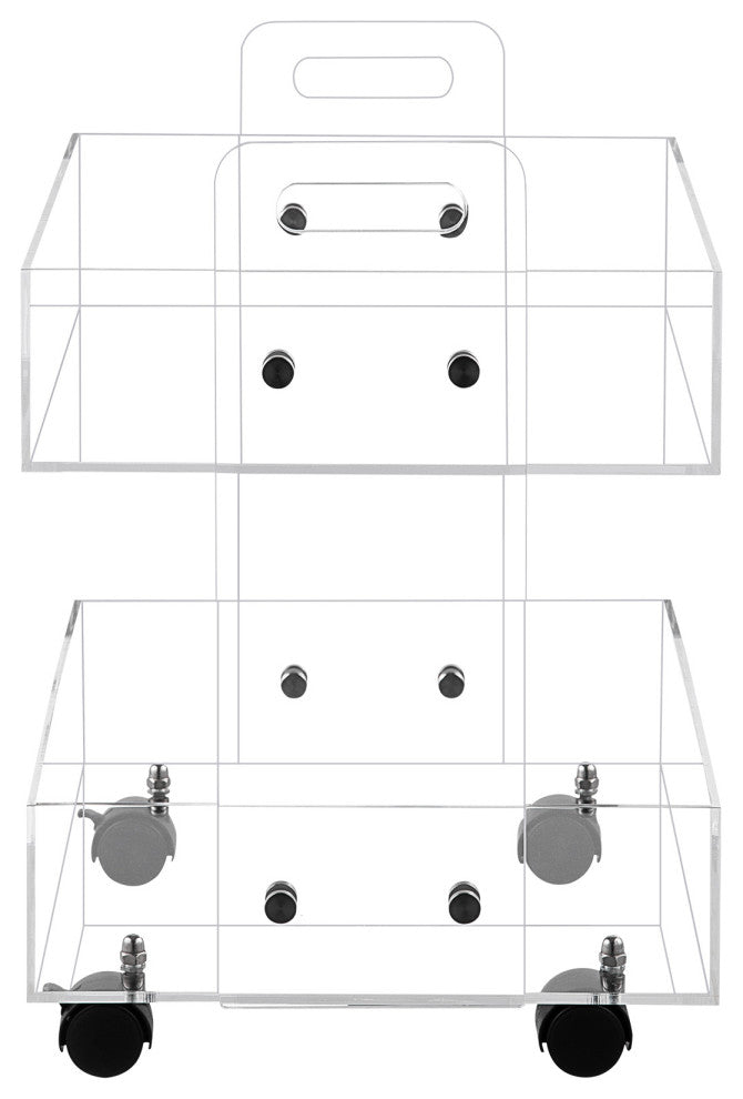 VEVOR Acrylic Serving Cart Acrylic Side Table 2 Tier 0.3 in Board Holds 66 lbs