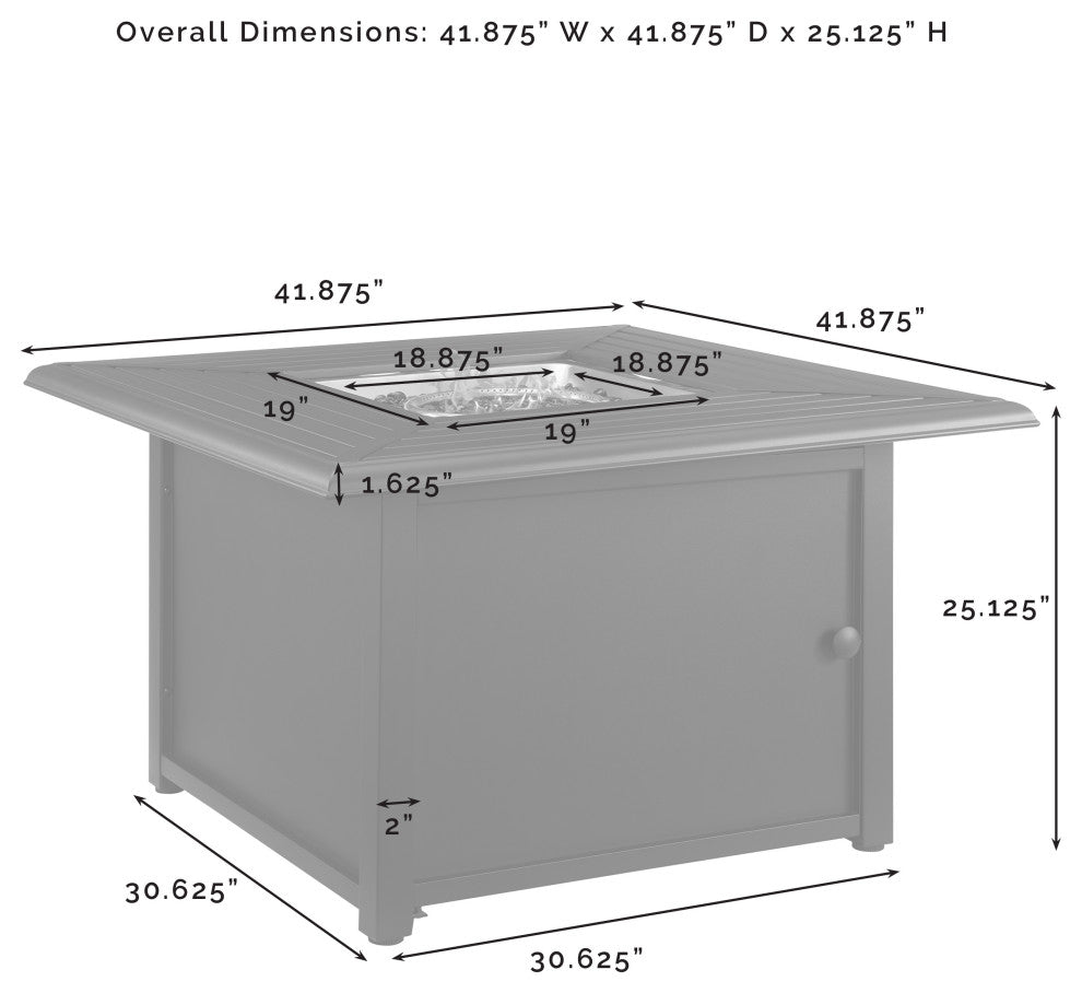 Dante Metal Fire Table Black
