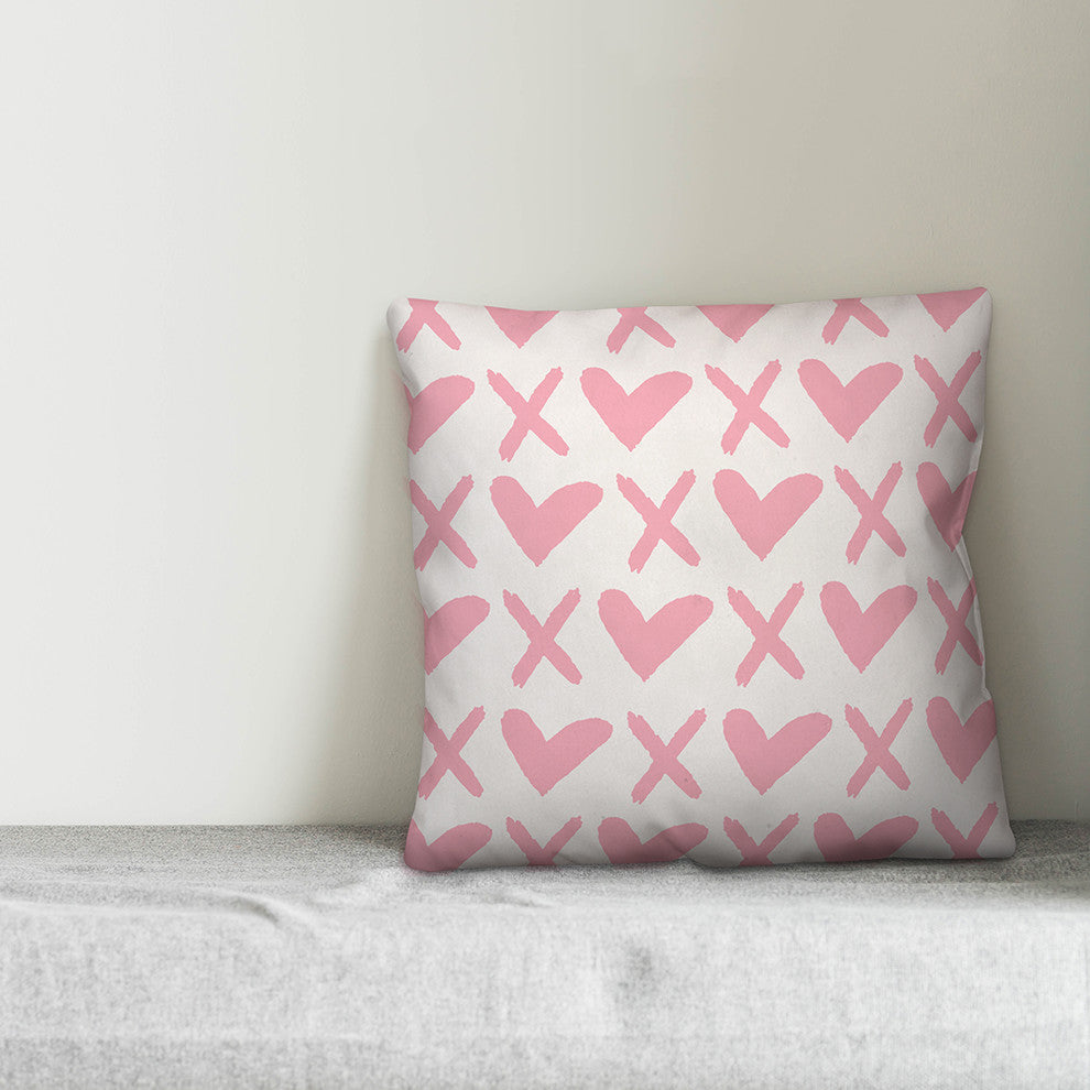 XO Pink 16x16 Throw Pillow